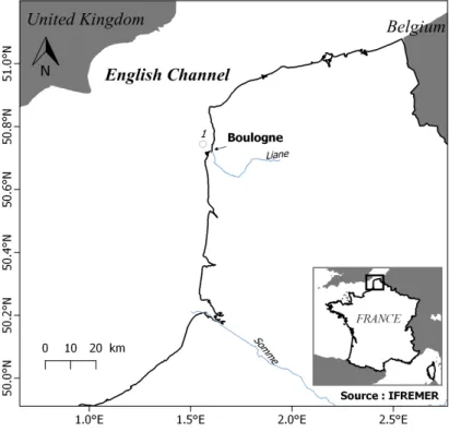Figure 2.10: Location of station where data is collected along the coast of France.