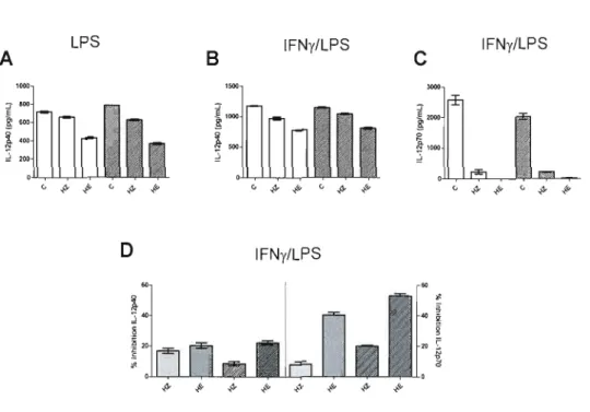 Figure  3.5:  Inhibition  of IL-12  production  by  HZ  and  HE  is  refractory  to  treatment  with  NAC