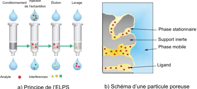 Figure 1.3 : Extraction liquide sur support solide 