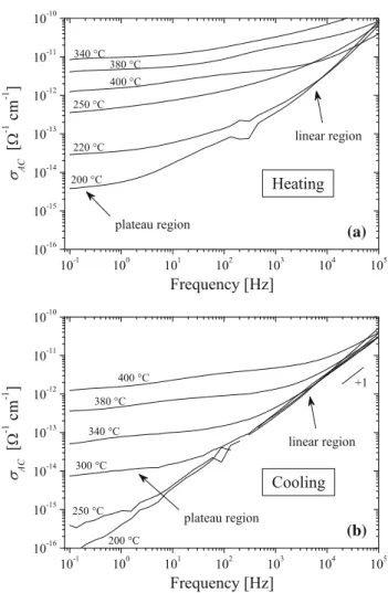 Fig. 4. Temperature dependence of the DC conductivity of PA-F films (estimated using Eq