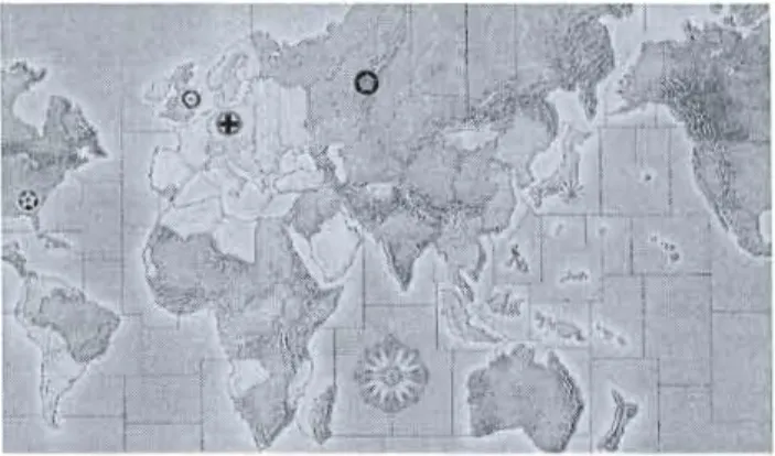 Figure 2.1  :  Le  plateau  de jeu d'Axis &amp; Allies. 