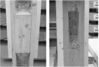 Figure 2-11 - Entaille de cisaillement bois-béton de [25] 