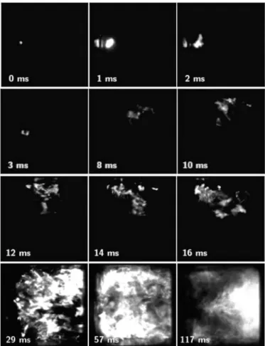Figure 5 Visualization of combustor ignition (1 kHz).