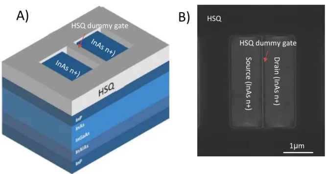 Figure  50  gives  an  illustration  and  SEM  image  recorded  after  InAs  n+  selective  regrowth
