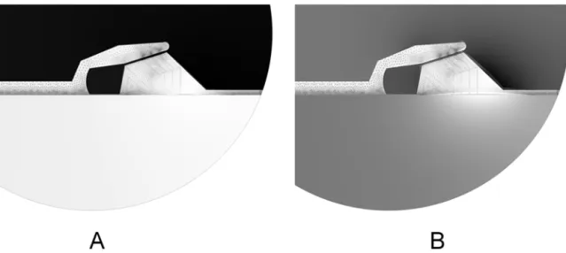 FIGURE 4. Mode of propagation of the third cross section for 0.5 kHz (A) and 2 kHz (B)