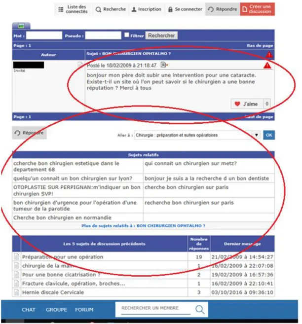 Figure 13 : Forum Doctissimo : « Cherche bon chirurgien » 