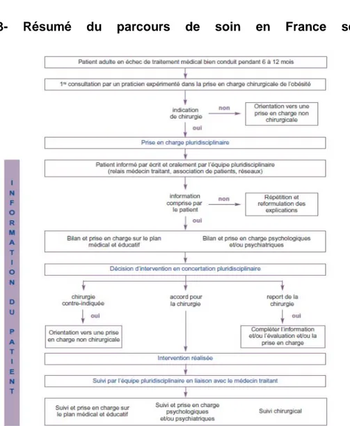 Figure 2 : parcours de soins de la chirurgie de l’obésité en France.