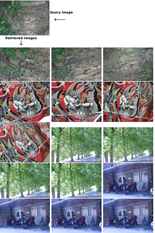 Figure 1.13: Récupération d’image : de l’image la plus similaire à la moins similaire