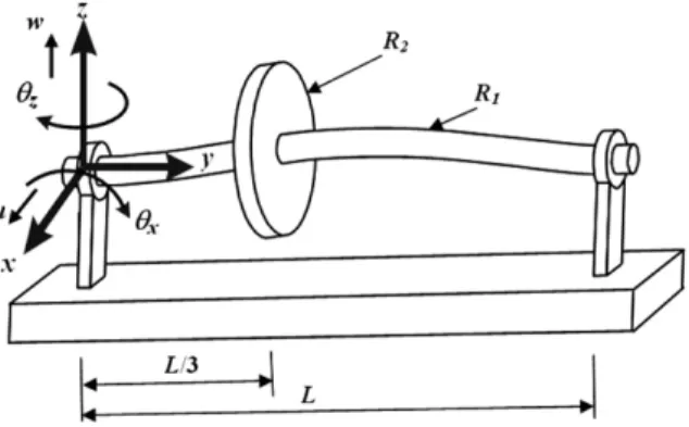 Fig. 1. Rotor with shaft and disk.