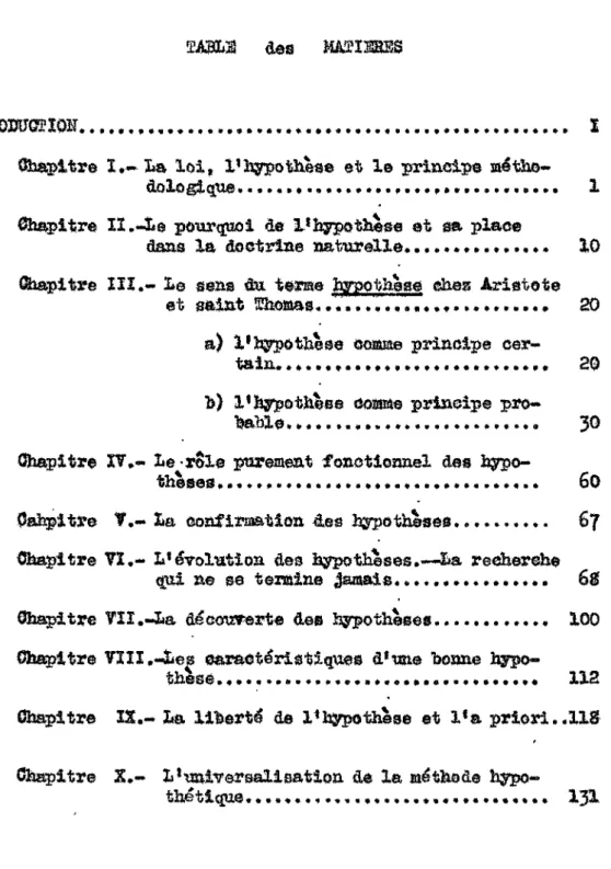 TABLE des HÂTISBES