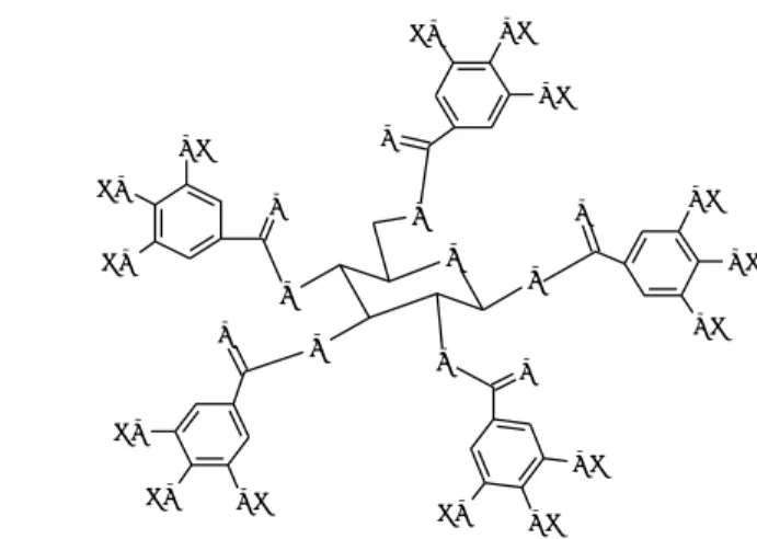 Figure 1. Structures de l'acide gallique et d'un tannin gallique. 