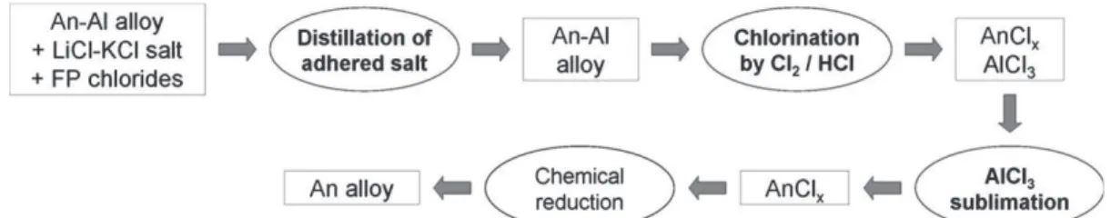 Fig. 1. Principle of the chlorination route for recovery of An from An–Al alloys.