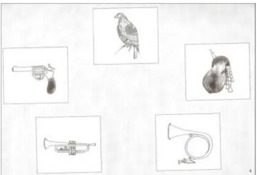 Figure 4 : Exemple  d'une planche de désignation du LEXIS pour l’item trompette 