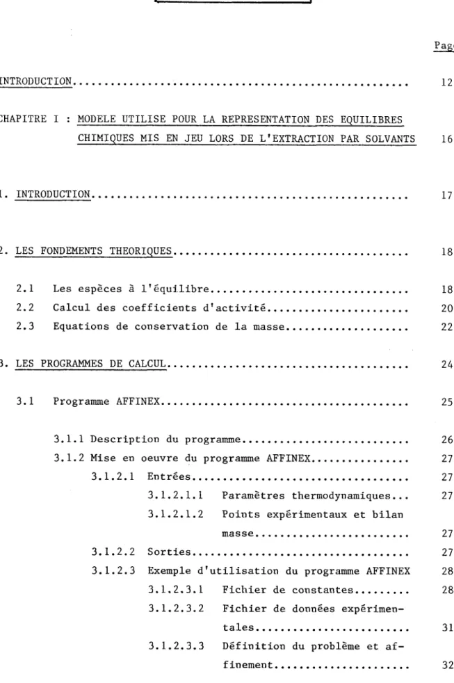 TABLE  DES  MATIERES 