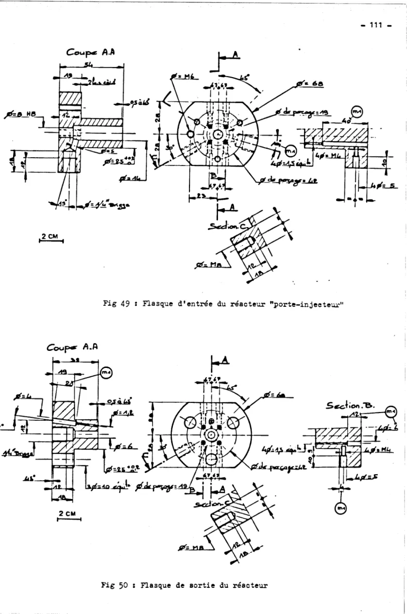 Fig  53 :  Flasque de eortie du réacteur 