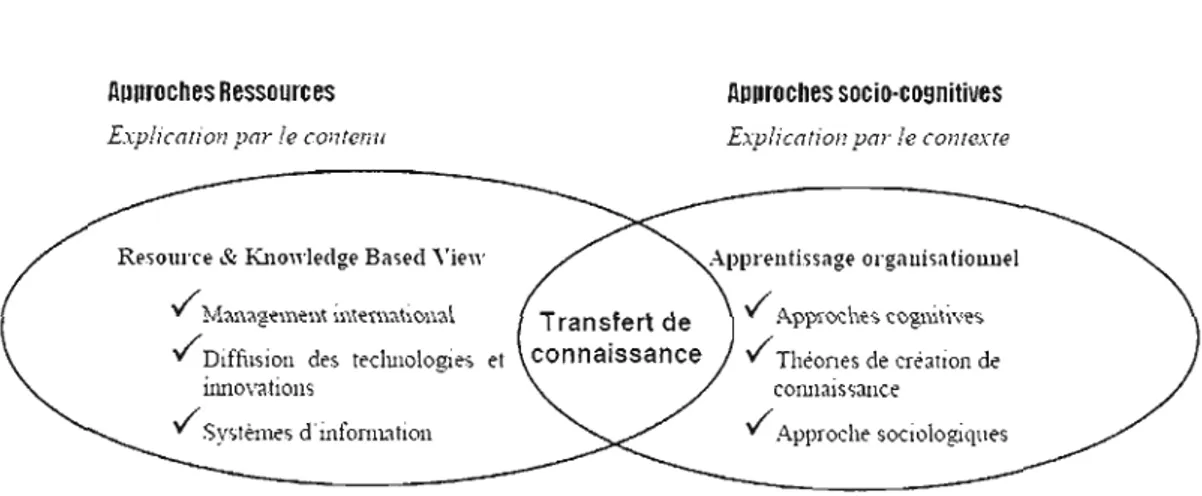 Figure 3. 1 La  transversalité du  concept de transfert de connaissances. 