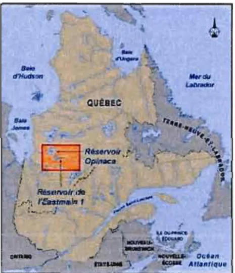 Figure 2.1  Localisation de  la  région d'étude 
