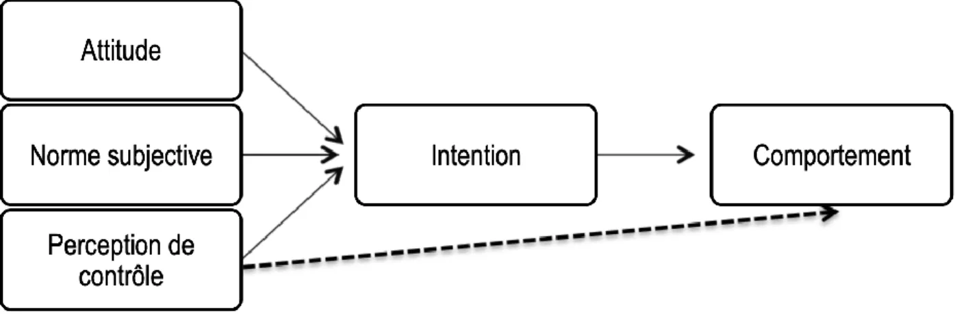 Figure 3. Schéma de la théorie du comportement planifié  