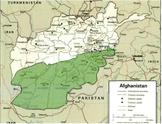 Figure 2.2 - Progression de l'Armée du  mullah Omar en  hiver  1995 