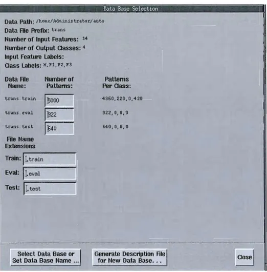 Figure 5 - Page de spécification des  fichiers de données de Inknet 