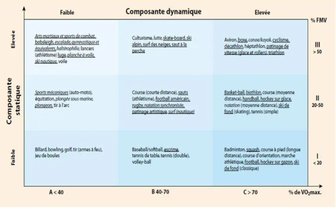 Figure 5 : Classification des sports selon Mitchell (29) 