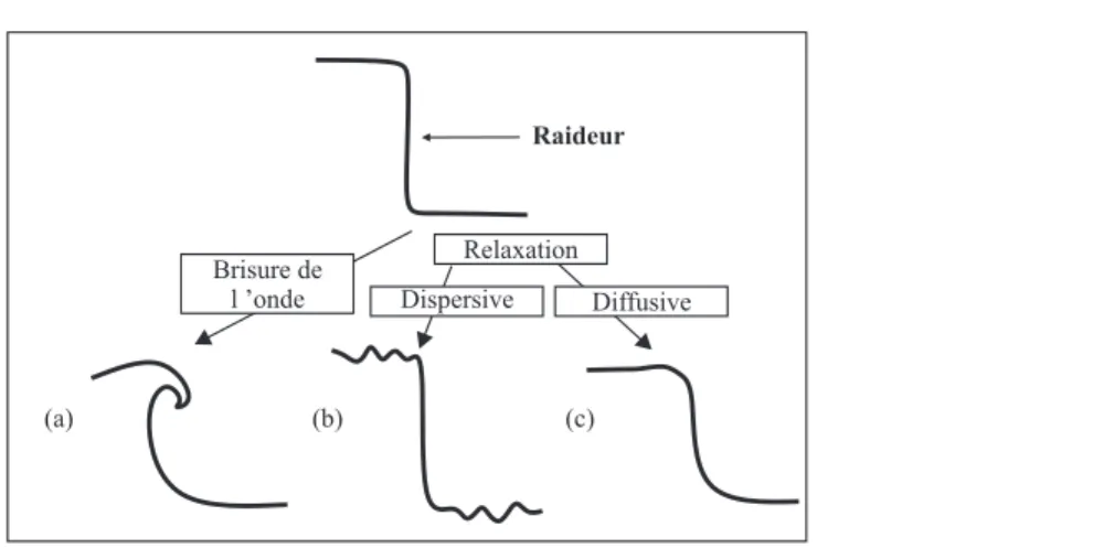Figure 1.9  Représentation schématique de diérentes évolutions possibles pour une raideur (transition abrupte).