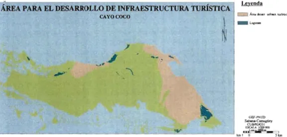 Figure  lA  Les  zones  attribuées  au  développement  touristique  (zone  rose  sur  la  figure)  ont  été  répertoriées suite aux  recherches  effectuées par le CIEe