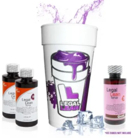 Figure 1 : Produits dérivés du Purple Drank Commercialisés sous le nom de &#34;Legal Lean&#34; 