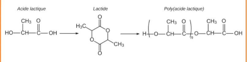 Figure 1 - Principe de la synthèse du poly(acide lactique).