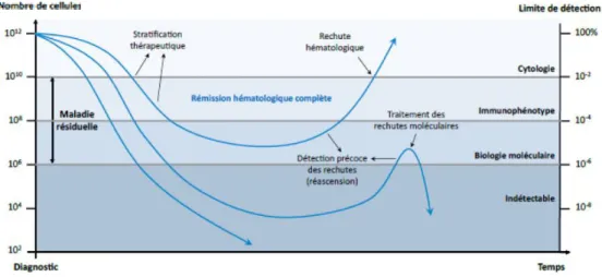 Figure 10 : La maladie résiduelle dans les LA 