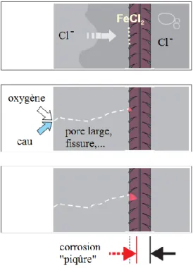 Figure 13.Corrosion initiée par des chlorures [64] 
