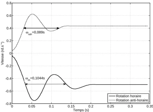 Figure 2.7 – Oscillation de la position lors d’un lâcher du ressort.