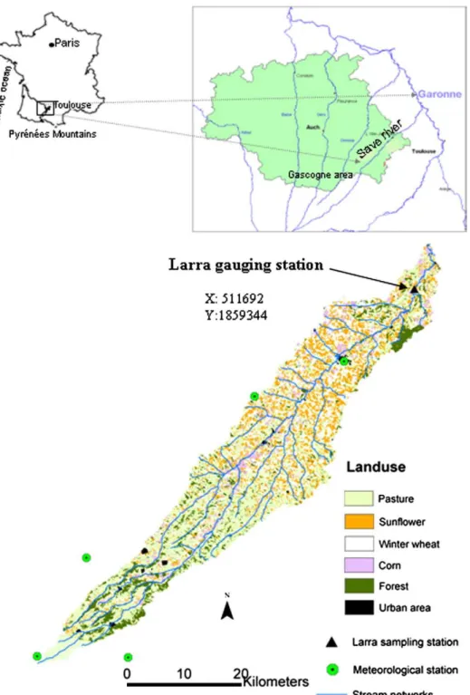 Fig. 1. Location, land use maps of the Save catchment.