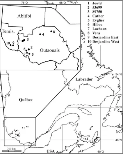 Fig. 1 Map of studied lakes
