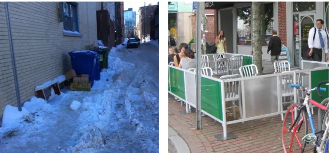 Figure 2.13. Presence of barriers on the sidewalk because of inadequate social rules 