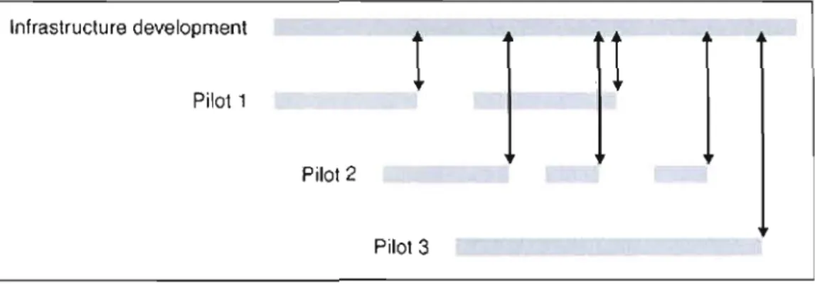 Figure  1.1  Une  initiative SOA  implique  l'élaboration de  plusieurs  projets  pilotes  (Source: Krafzig et al.,  2004)1 