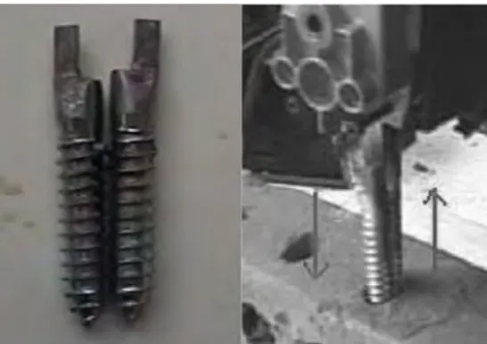 Fig. 3. Picture of the planetary DRD first prototype (right) and of its drill bits (left) Gao, Ellery, Jaddou, Vincent &amp; Eckersley (2007).