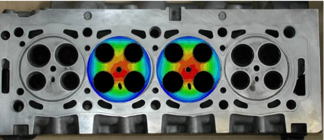 Figure 0-1: Cylinder head and temperature field in the fire deck (PSA data)Contents 
