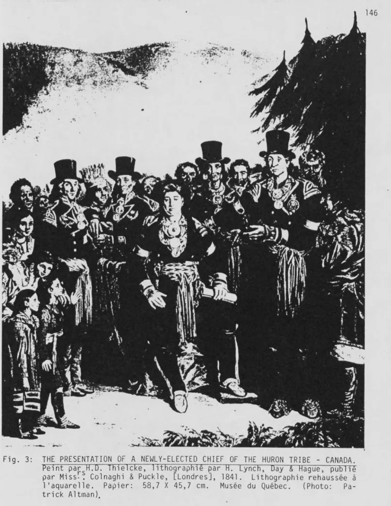 Fig. 3: THE PRESENTATION OF A NEWLY-ELECTED CHIEF OF THE HURON TRIBE - CANADA.