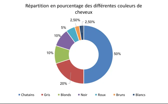 Figure 9 : Les différentes couleurs de cheveux en France  2