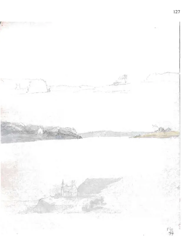 Figure  14,  Sans titre [église de Cap-Santé,  détail],  5 août 1796,  carnet  Panorama