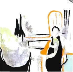 Fig.  30  : Maguy Carpentier,  La chaise de ma grand  mère  (2004), transfert d'image, acrylique, crayon 