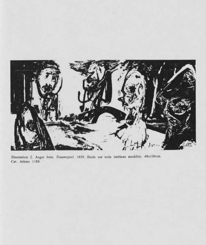 Illustration 2. Asger Jom. Traumspiel. 1959. Huile sur toile (tableau modifié). 48% 100cm