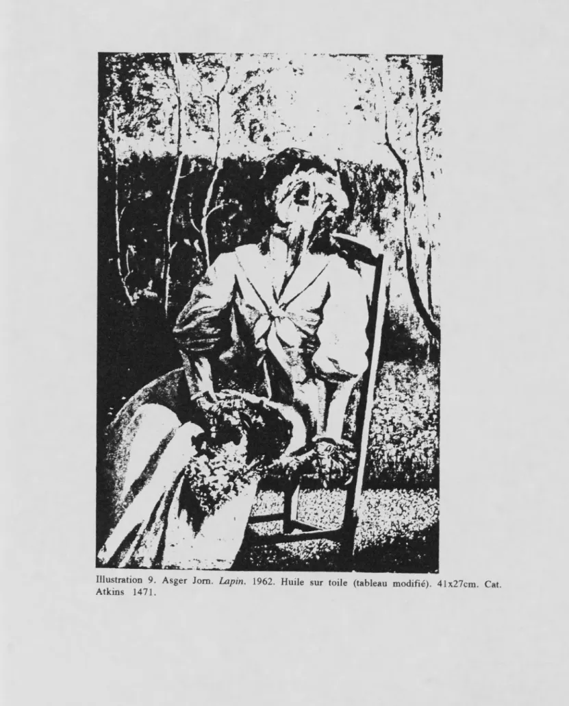 Illustration 9. Asger Jom.  Lapin.  1962. Huile sur toile (tableau modifié). 41x27cm. Cat.
