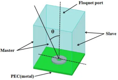 Fig. 3.2.4 Schematic of the incidence angle definition and the simulation conditions. 