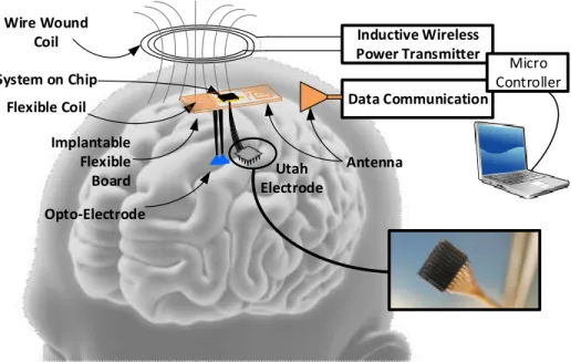 Figure 1.4 – Representation of the Wireless neural recording and stimulation architecture.