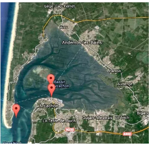 Figure 2.1: Location map (Courtesy of Google Maps), see also http://molluscan- http://molluscan-eye.epoc.u-bordeaux1.fr/