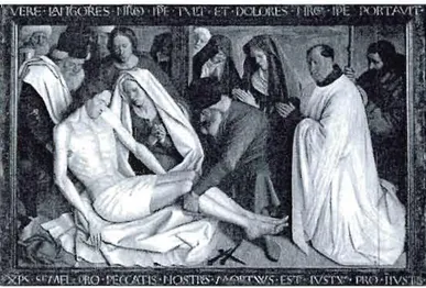 FIG.  In.!:  FOUQUET,  Jean,  La  Pietà  de  Nouans,  vers  1460-1470,  huile  sur  bois,  260  x  168  cm,  Nouans-les-Fontaines  (Indre-et-Loire),  église  paroissiale