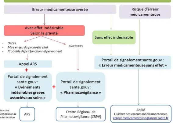 Figure 3 : Circuit de signalement d’une erreur médicamenteuses (OMéDIT Grand Est). 