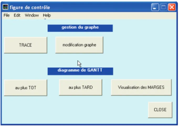 fig 1 : Fenêtre de contrôle général de l’application 